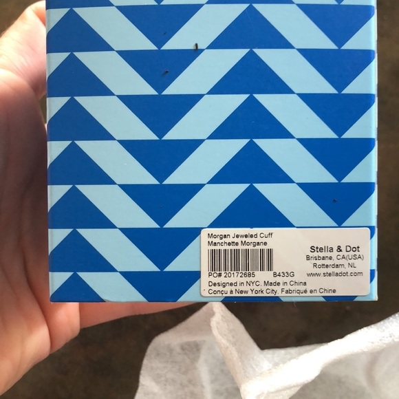 Stella & Dot Morgan Jeweled Cuff black fringe gold tone Bracelet - Picture 9 of 9